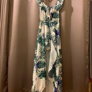 Floral romper with long dress overlay